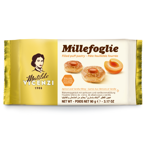 Vicenzi MilleFoglie Blätterteig-Häppchen Aprikose Vanille - 90g