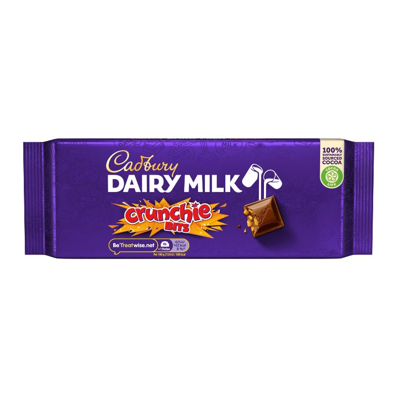 Cadbury Dairy Milk Crunchie Bits - Milchschokolade Schokolade mit knusprigen Stückchen