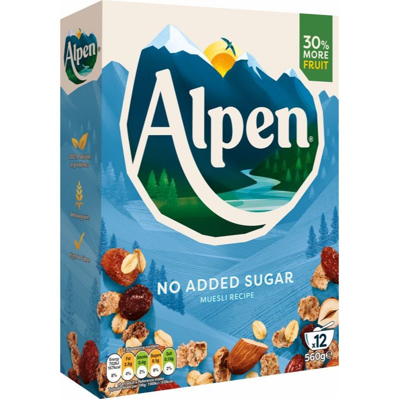 Weetabix Alpen Müsli ohne Zucker 560g - gesundes Frühstück im Schweizer Stil