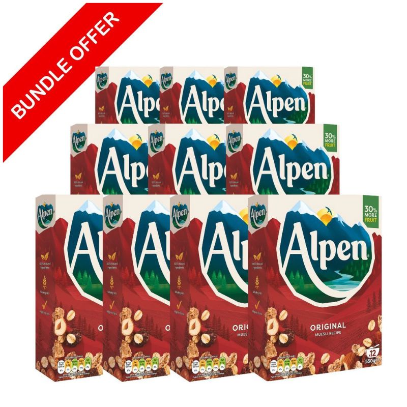 Weetabix Alpen Müsli Original 550g - 10er Pack (10 x 550g - Müsli-Großpackung)