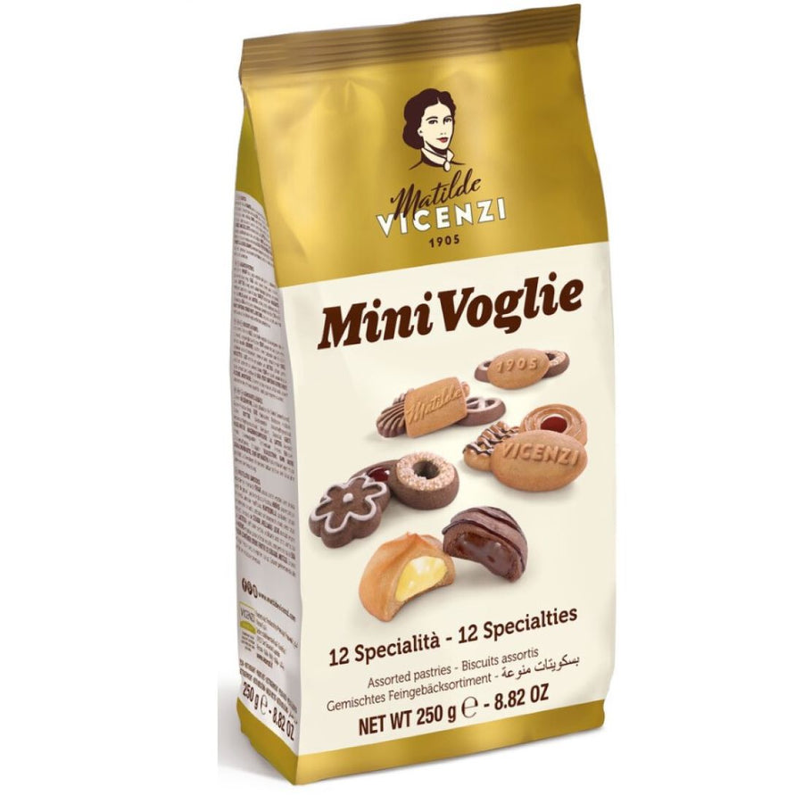 Beutel Vicenzi MiniVoglie GM (200 g) – italienische Premium‑Gebäckmischung mit sechs Minisorten, aromaversiegelt.