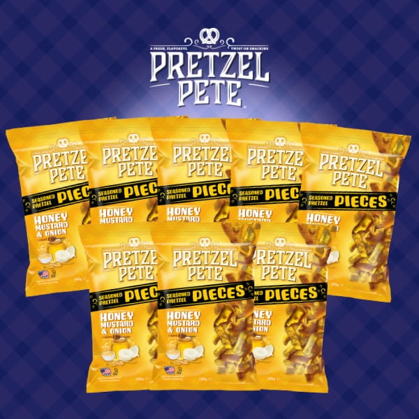 Pretzel Pete Pieces Honey Mustard & Onion Brezelgebäck - 8x160g