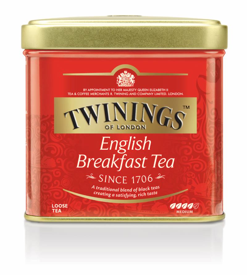 Twinings English Breakfast Tea - kräftiger Schwarztee in praktischer Dose