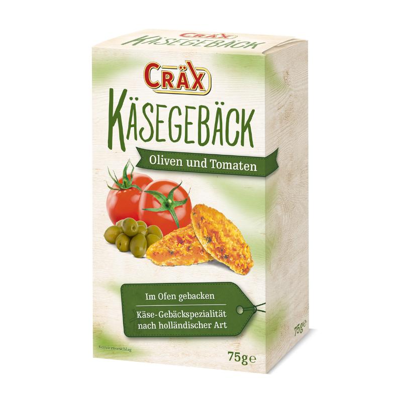 cräx käsegebäck - Oliven und Tomaten