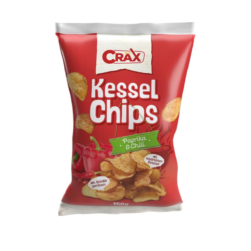 Cräx Kesselchips - Knusprige Kartoffelchips mit extra Crunch - Paprika