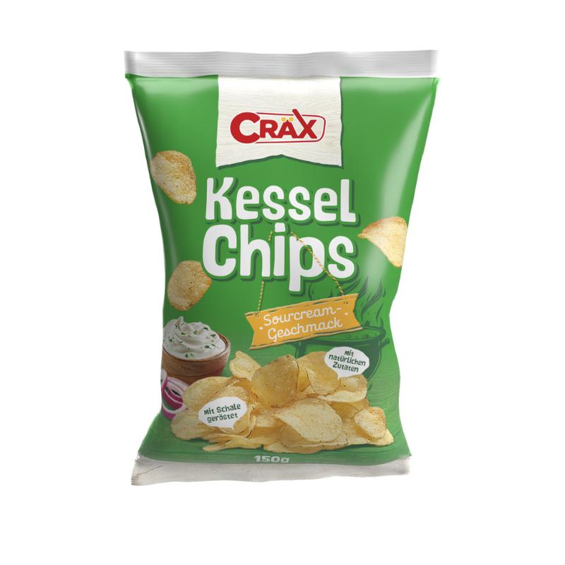 Cräx Kesselchips - Knusprige Kartoffelchips mit extra Crunch - Sour Cream