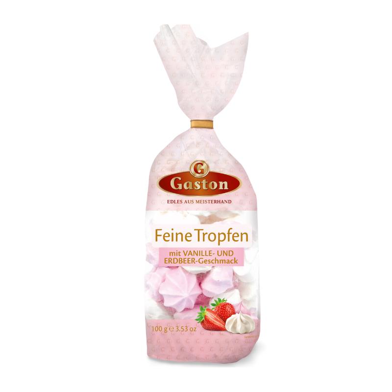 Gaston - Feine Mini-Tropfen - Schaumzucker-Gebäck in drei köstlichen Sorten - Erdbeer