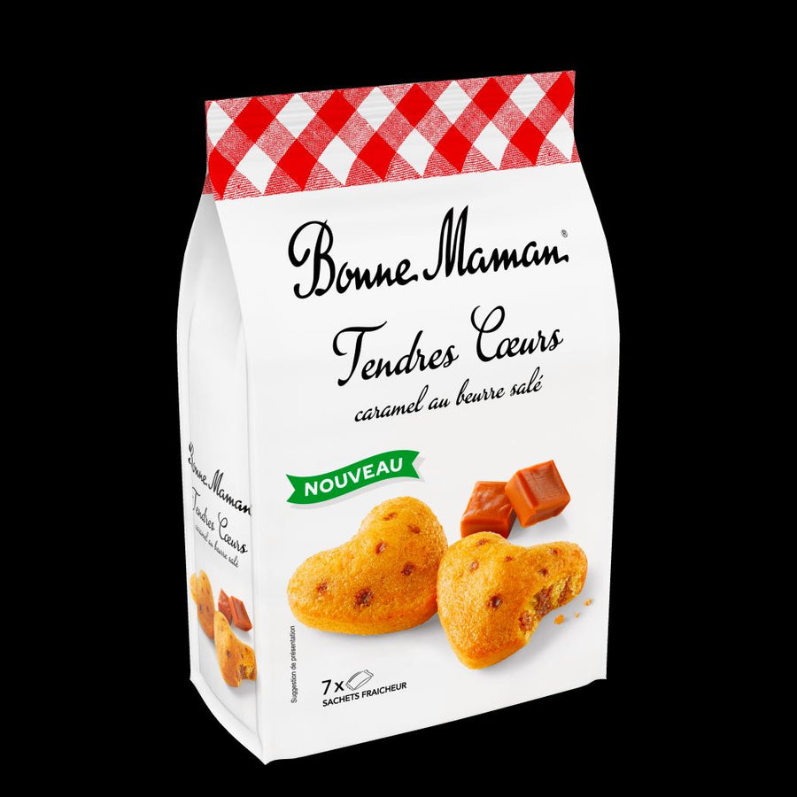 Bonne Maman Sweet Hearts Caramel (210 g) – herzförmiges Mürbegebäck mit feiner Karamellnote in liebevoll gestalteter Verpackung.