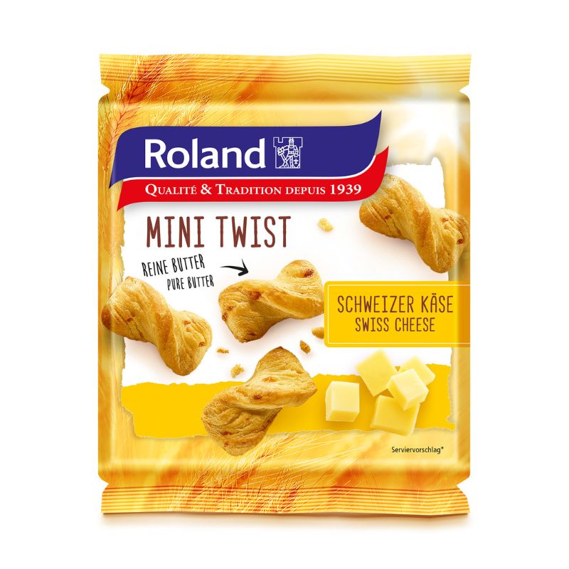 Roland Mini Twist - Mini-Gebäckstangen in zwei leckeren Sorten - Schweizer Käse