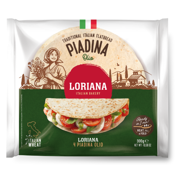 Loriana Piadina - Arrotolabile Olive - Italienisches Fladenbrot 300g