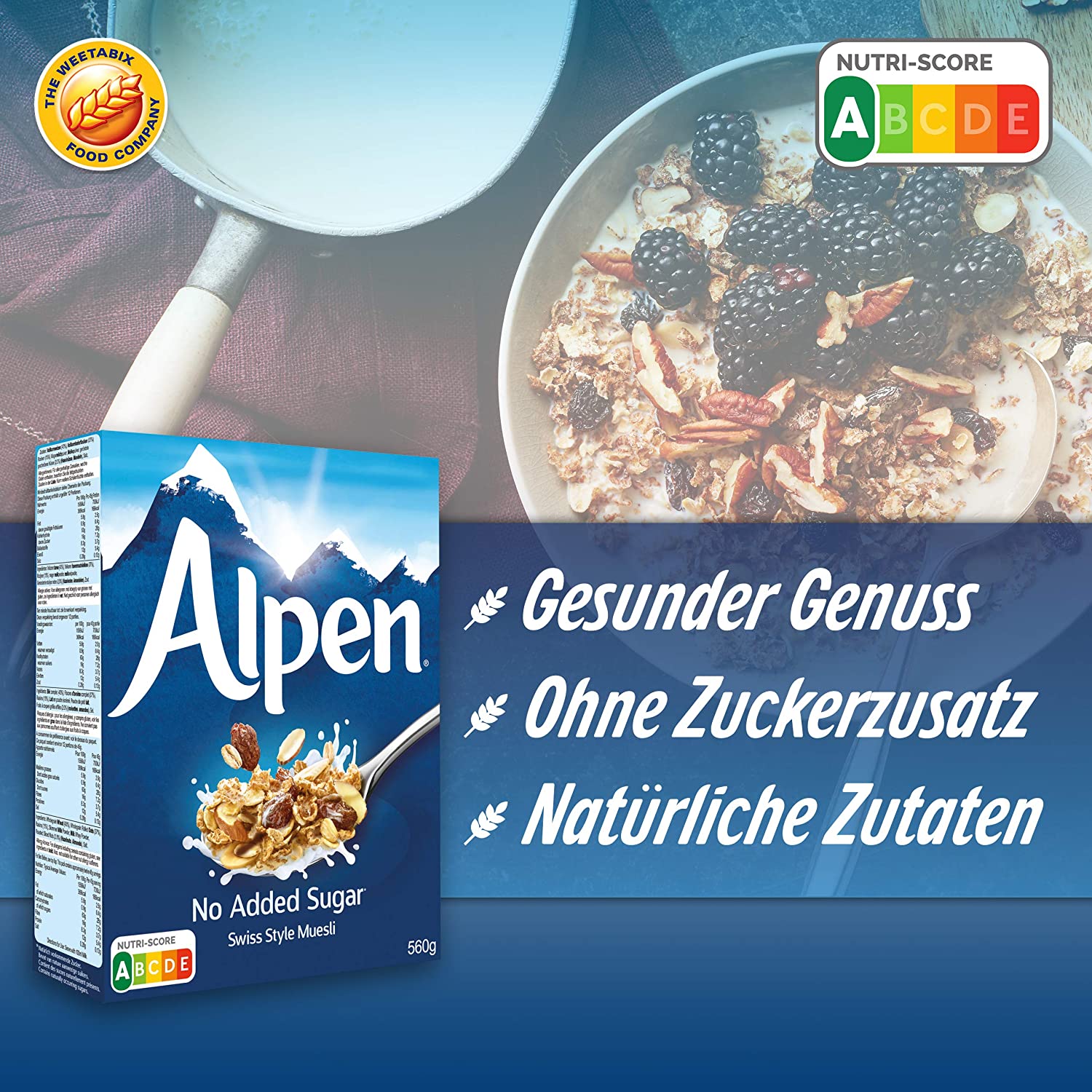 Vorteile Weetabix Alpen Müsli ohne Zucker 560g - gesundes Frühstück im Schweizer Stil