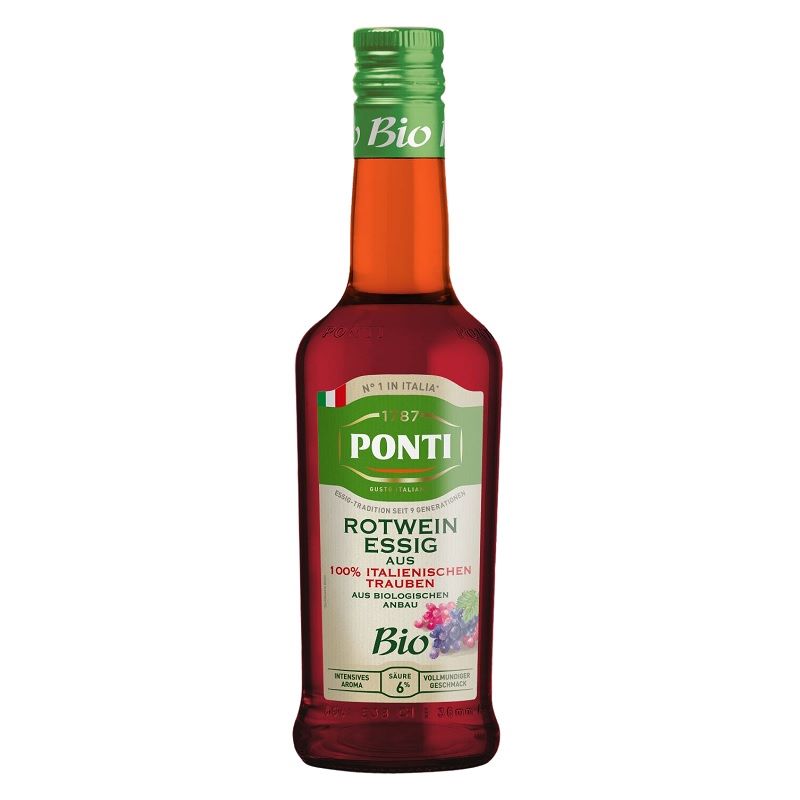 Ponti Bio Rotweinessig - italienischer Weinessig mit reichhaltigem Geschmack