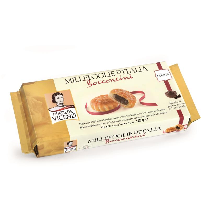 Vicenzi MIllefoglie - Gefüllte Blätterteig-Häppchen - Schokolade - 125g