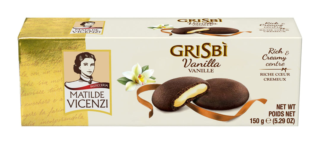 Vicenzi Grisbi Vanille - Mürbeteiggebäck mit samtiger Cremefüllung - 150g