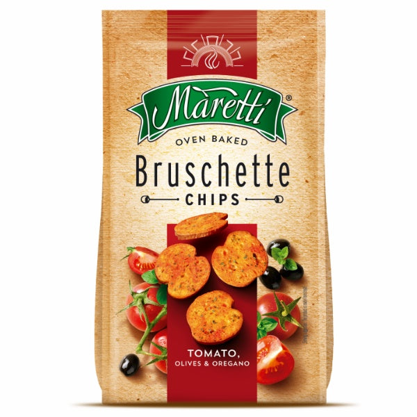 Maretti Bruschette Brotchips Tomato, Olives & Oregano - 150g