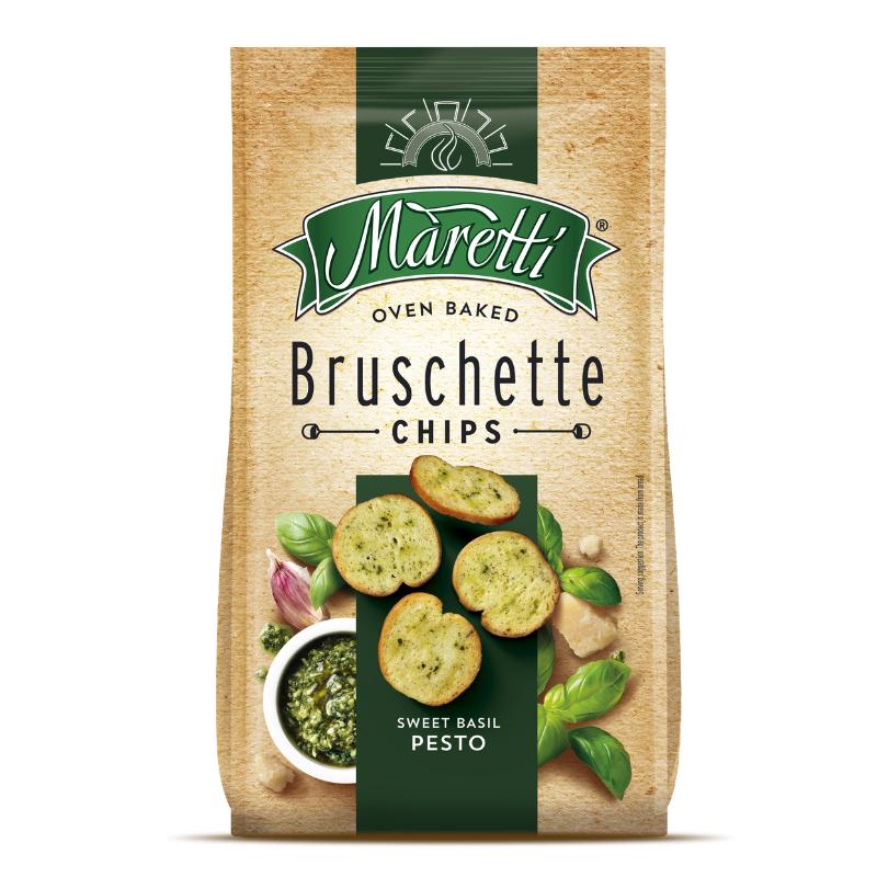 Maretti Brotchips - Im Ofen gebackene Bruschette Chips - Pesto