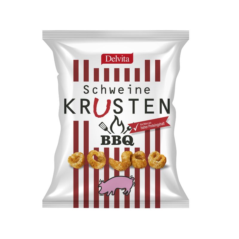 Delvita Schweinekrusten BBQ - von Natur aus hoher Proteingehalt. 