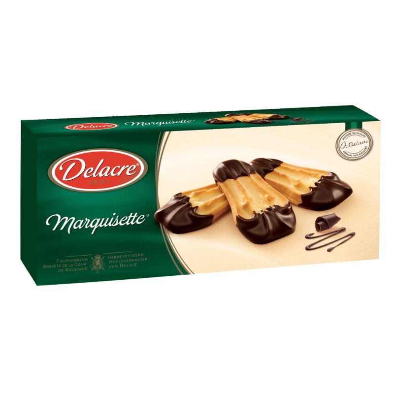 Delacre Marquisettes 100g - Zartes Mürbeteiggebäck mit feinherber Schokolade