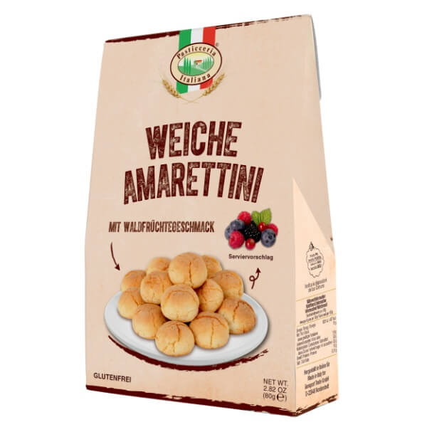 Amaretti mit Beeren Geschmack von Pasticceria Italiana in der 80g Verpackung