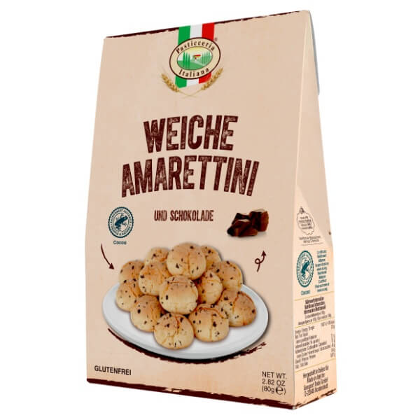 Amaretti mit Schokolade von Pasticceria Italiana in der 80g Verpackung