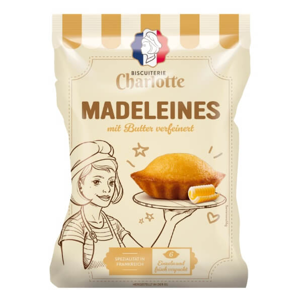 Biscuiterie Charlotte Madeleines Butter 6 Küchlein in der 165g Verpackung
