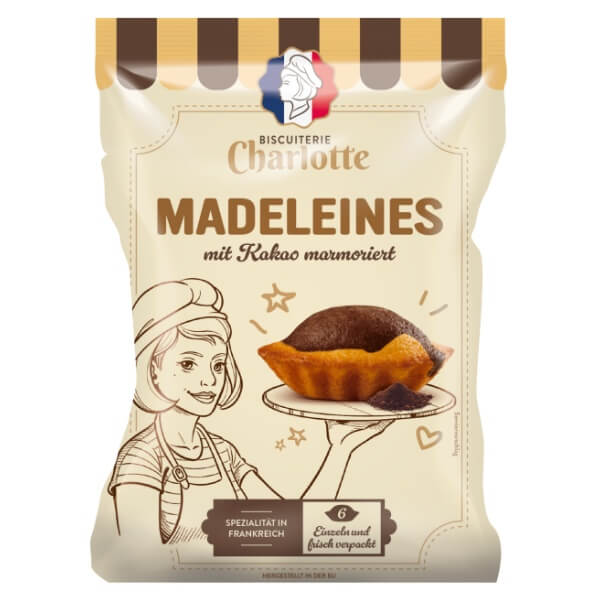 Biscuiterie Charlotte Madeleines Marmor 6 Küchlein in der 165g Verpackung