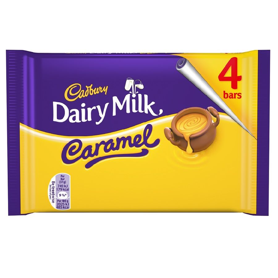 Cadbury Dairy Milk Riegel - mit Caramel - 4er Pack