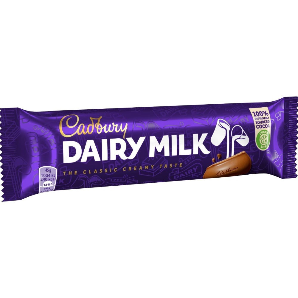 Cadbury Dairy Milk Riegel - Vollmilch  - Schokoladen-Snack für unterwegs - 4er Pack (4 x 34g)