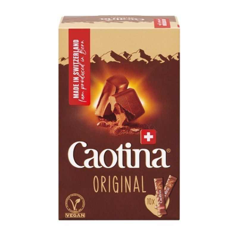 Caotina Original Stick Pack - Schweizer Schokoladenpulver Sachets - 10 x 15 g
