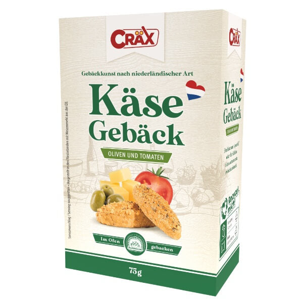 Cräx Käsegebäck mit Oliven & Tomaten - 75g
