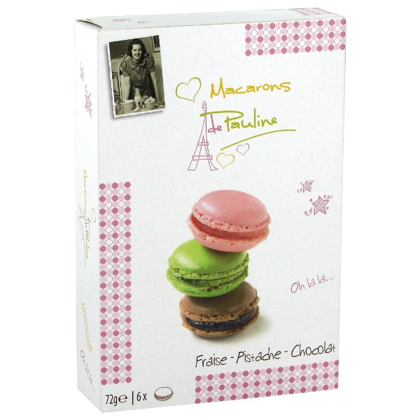Macarons de Pauline Fraise-Pistache-Chocolat Mischpackung - 72g