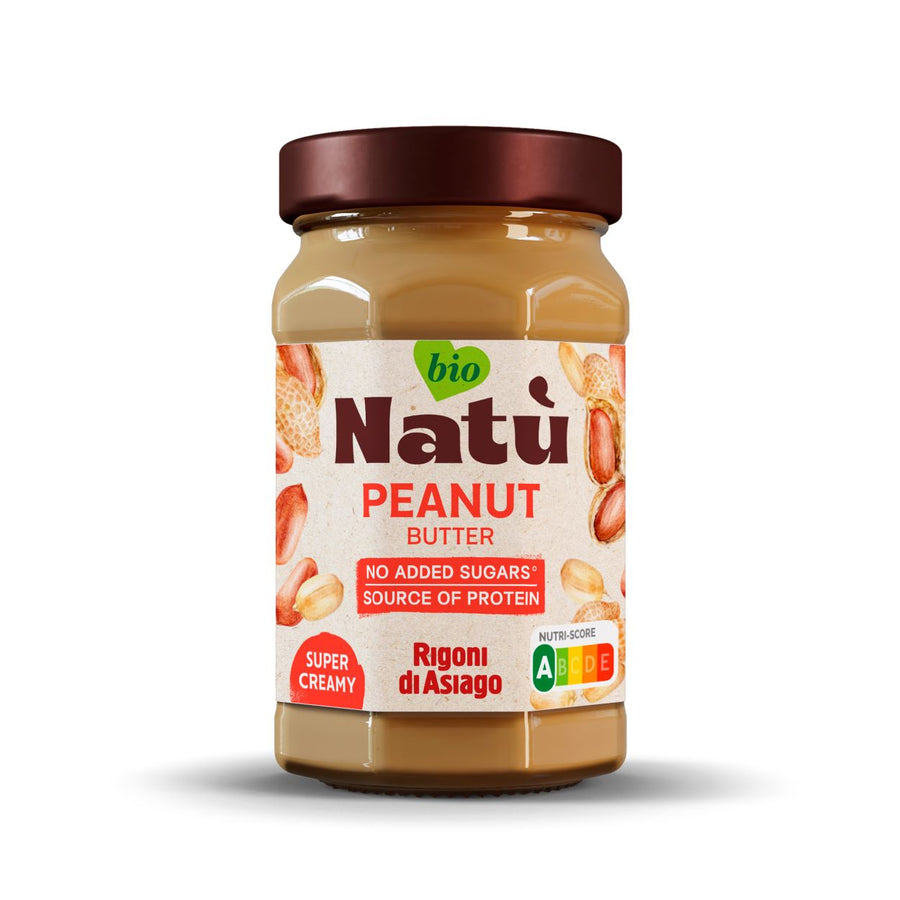 Glas Rigoni di Asiago Natú BIO Erdnussbutter ohne Zuckerzusatz (220 g) – cremige, 100 % natürliche Erdnussbutter in Bio-Qualität, ohne Zusatzstoffe.