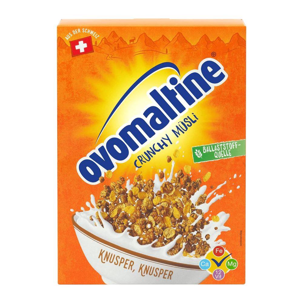 Ovomaltine Crunchy Müsli - Schoko Knusper-Müsli mit einzigartiger Cerealien-Mischung und Ovomaltine