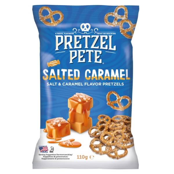 Pretzel Pete Salted Caramel Brezeln in der 110g Verpackung