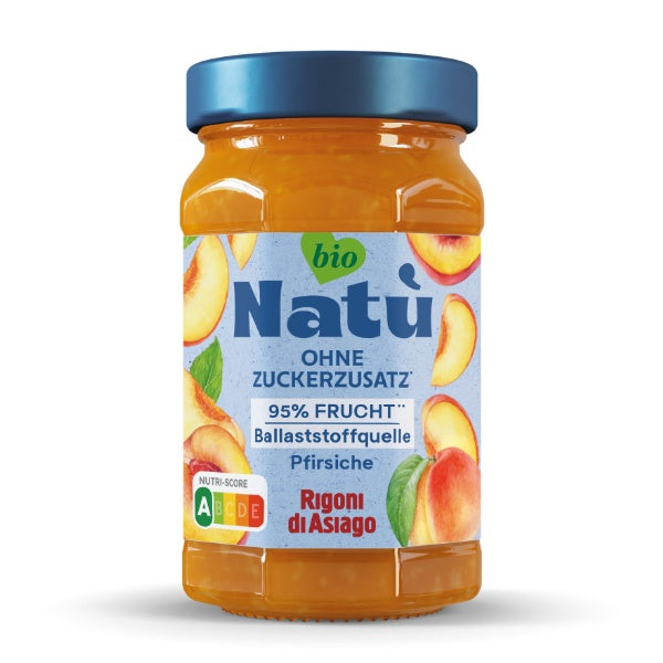 Rigoni di Asiago Natù Bio Pfirsich Marmelade ohne Zuckerzusatz - 240g