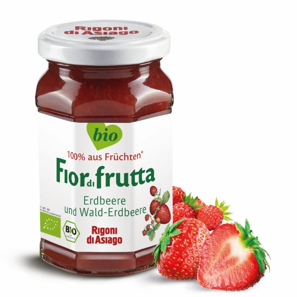 Rigoni di Asiago Fior di frutta Erdbeere und Wald-Erdbeere Marmelade - 250g