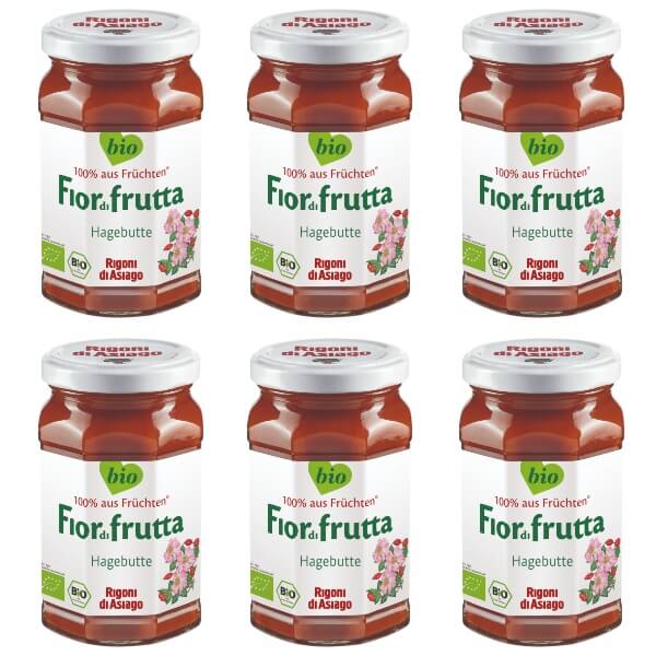 Rigoni Fior di frutta Bio Hagebutten Marmelade im 6er Set