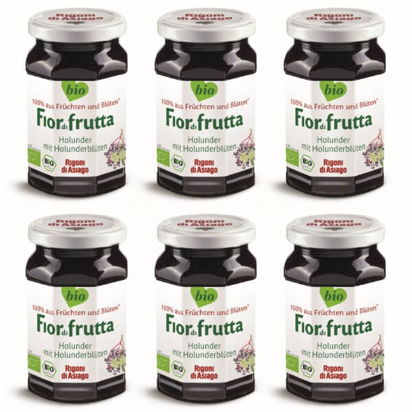 Rigoni Fior di frutta Bio Holunder Marmelade im 6er Set