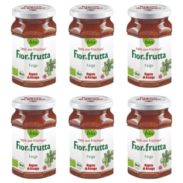 Rigoni Fior di frutta Bio Feigen Marmelade Vorteilspack mit 6 Gläsern je 260g