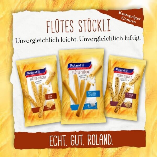 Roland Flûtes Stöckli Gebäckstangen Grissini in verschiedenen Varianten