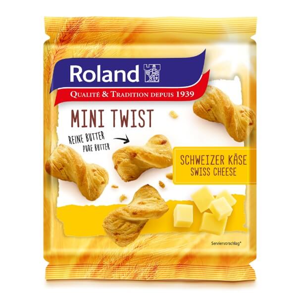 Roland Mini Twist Schweizer Käse Blätterteigstangen - 75g