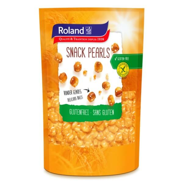 Roland Snack Pearls Glutenfreie Laugengebäck Perlen in der 90g Packung