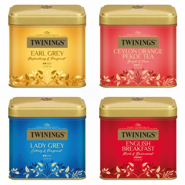 Twinings Tee -  4x100g Schwarztee Probierpaket - Loser Tee in der Dose
