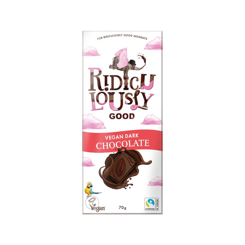 Vegane Schokolade von Ridiculously Good 3x70g
