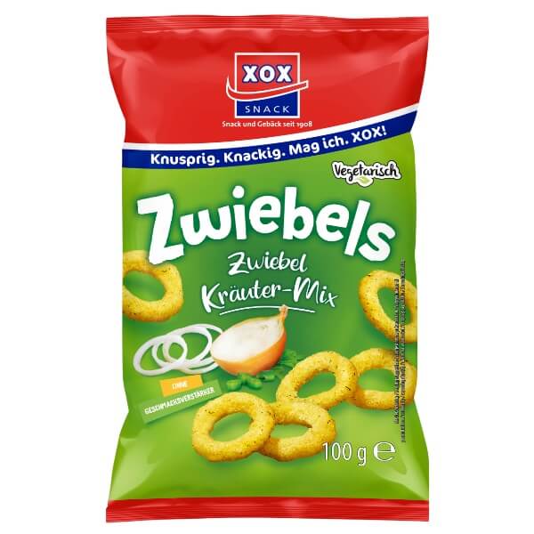 XOX Zwiebelringe in der 100g Verpackung