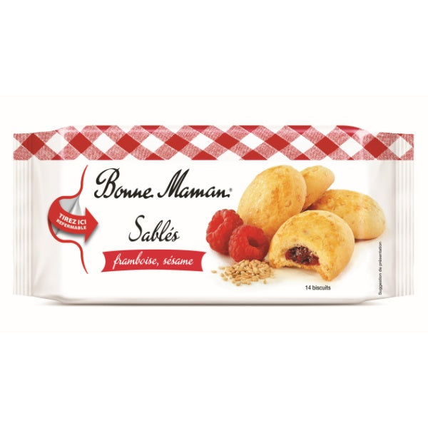 Bonne Maman Sablés Framboise Himbeer Butterkuchen gefüllt in der 150g Verpackung