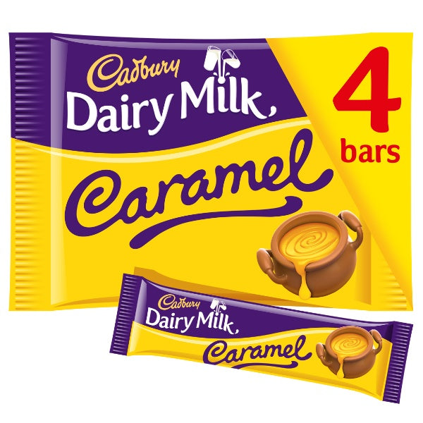 Cadbury Dairy Milk Schokoladenriegel Caramel 4er Pack - 4 x 37g