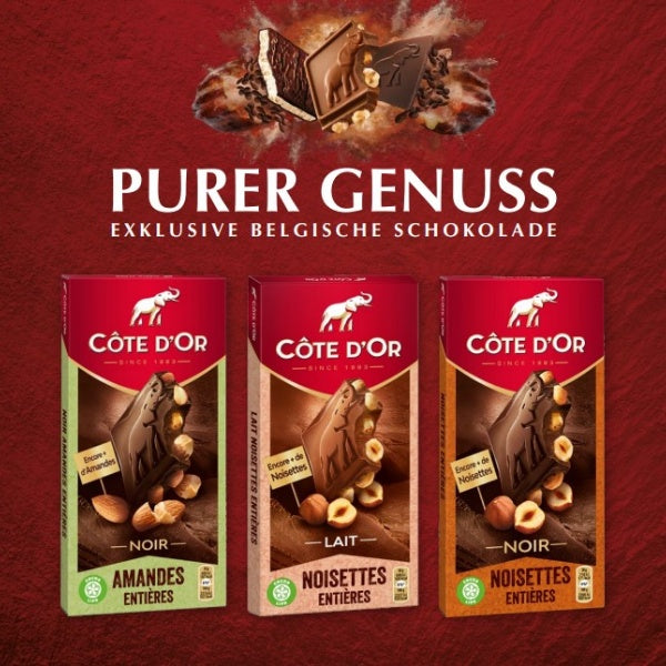 Côte d'Or Bloc Tafelschokolade Noir Amandes Entières - 180g