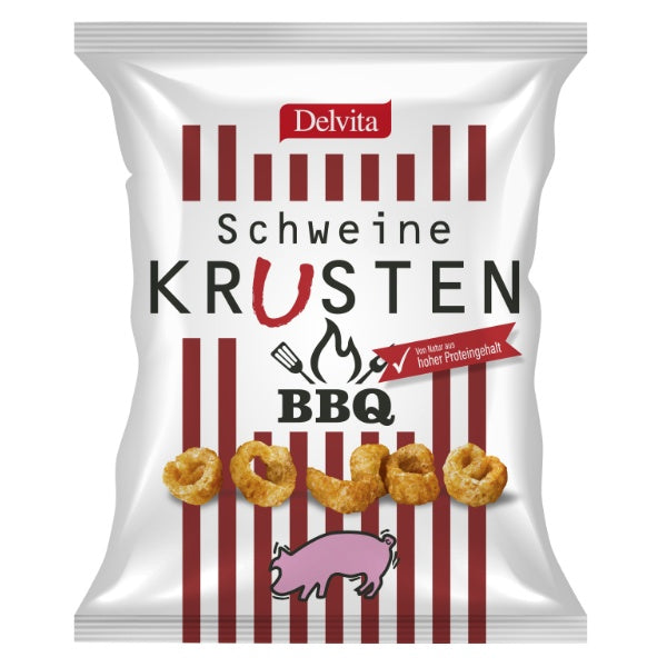Delvita Schweinekrusten Chips BBQ - 125g