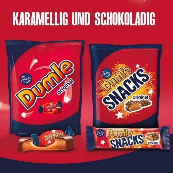 Fazer Dumle Original Schokobonbon gefüllt mit Toffee Karamell - 120g
